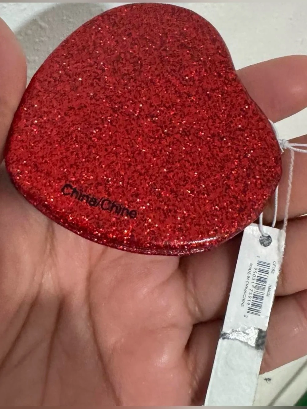 Coach Red Glitter Heart Double Side Mirror